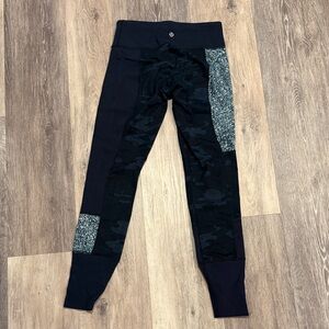 Lululemon Navy blue camo patchwork leggings